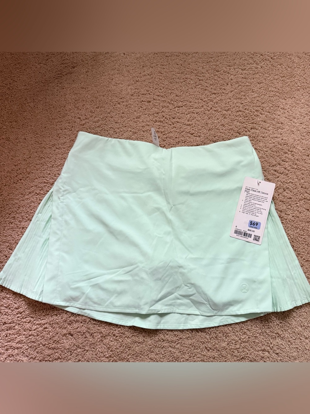lululemon athletica Mint Green Pleated Tennis Skort